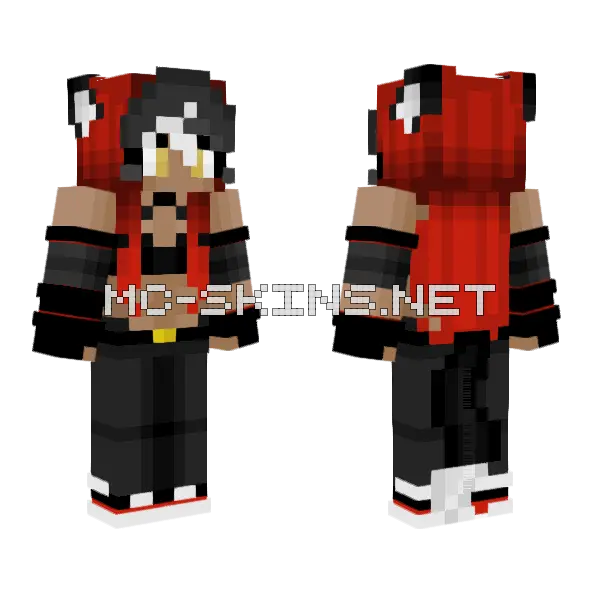 Lilith Black Wolf Minecraft skin, front and back