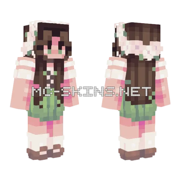 Lilypad Girl Minecraft skin, front and back