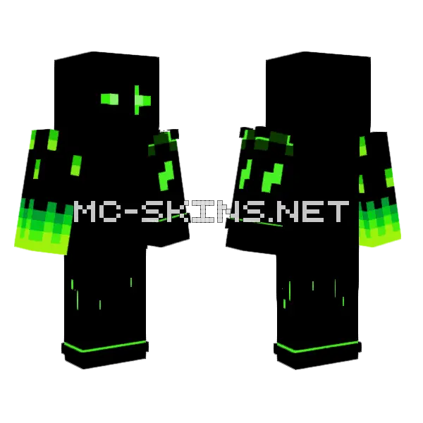 Lime Aura 2 0 Minecraft skin, front and back