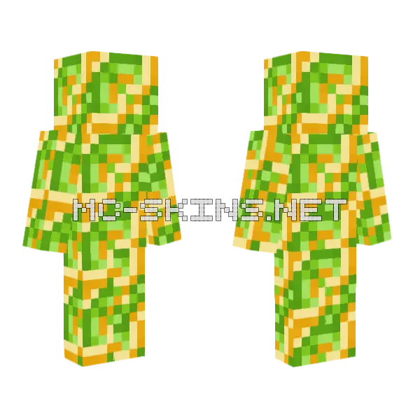 Lime Glazed Terracotta Minecraft skin, front and back