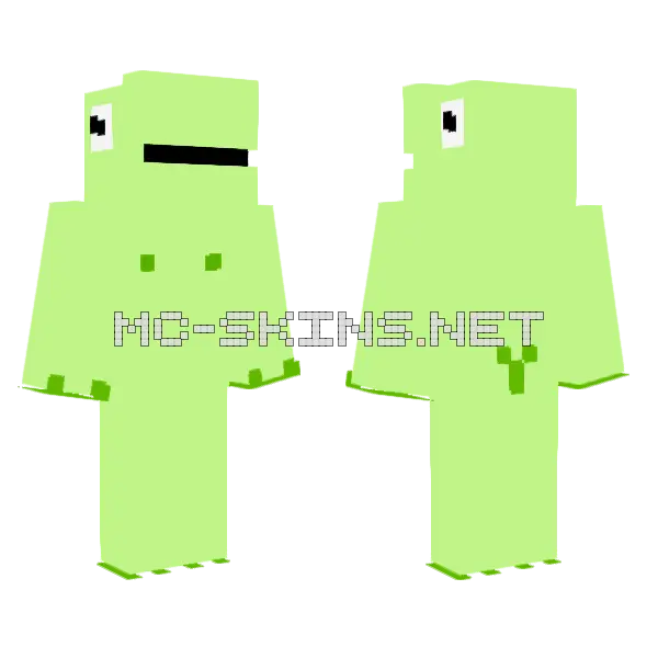 Lime Green Blob Creature, front and back