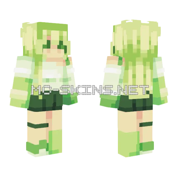 Lime Green Outfit Minecraft skin, front and back