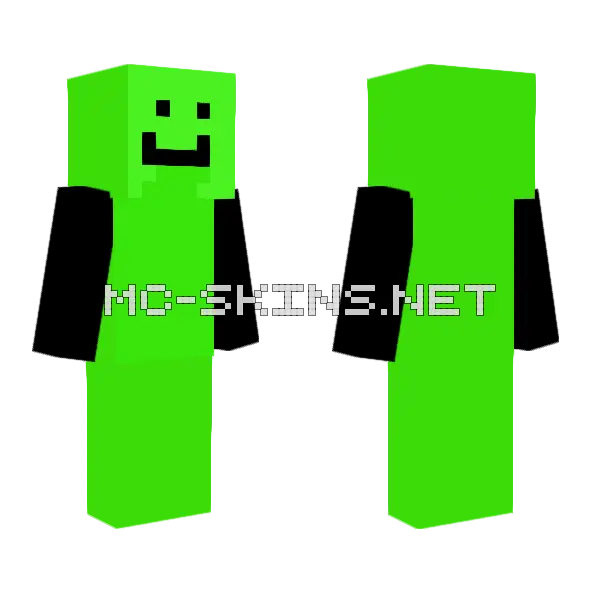 Lime Green Smiley Face, front and back