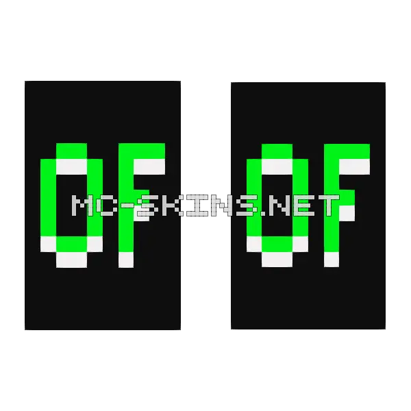 Lime OptiFine Letters cape, outside and lining