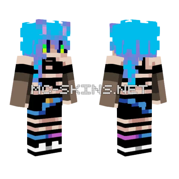 Linechu Minecraft skin, front and back