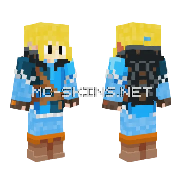 Link Breath Of The Wild Minecraft skin, front and back