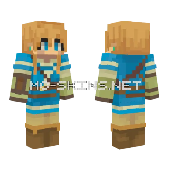Link Tloz Minecraft skin, front and back