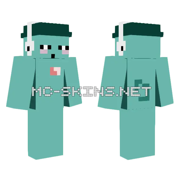 Lit Minecraft skin, front and back