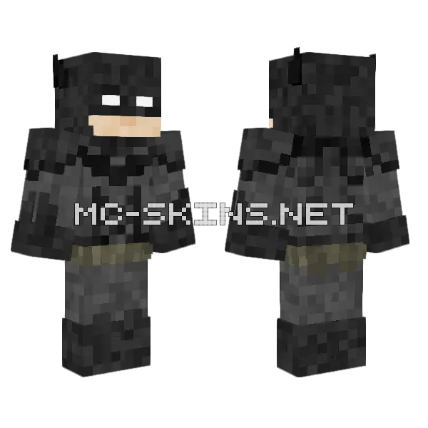 Literally Batman Minecraft skin, front and back