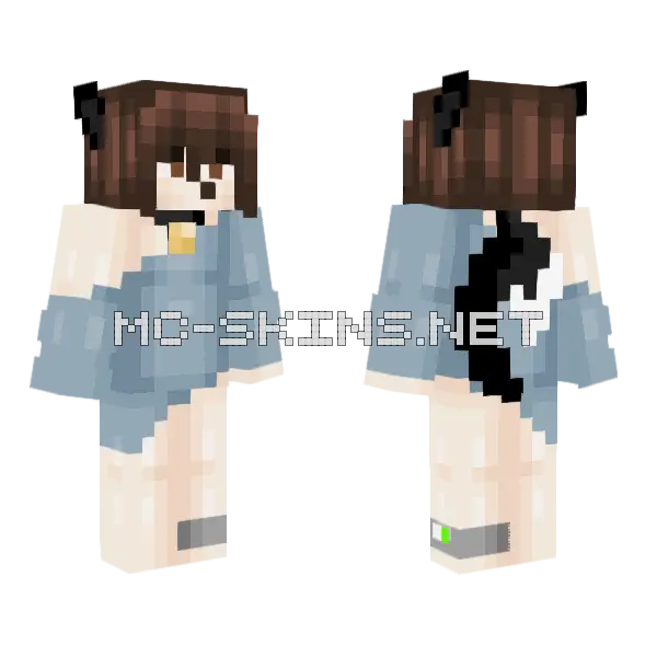 Little Blue Outfit Minecraft skin, front and back