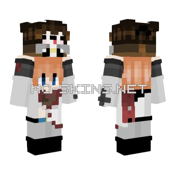 Little Childe Carrying Tiny Zhongli Minecraft skin, front and back