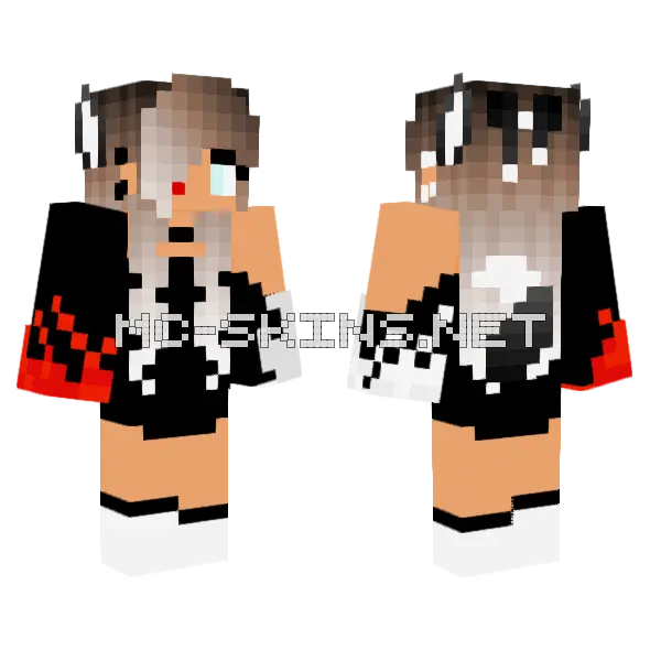 Little Edit UwU Minecraft skin, front and back
