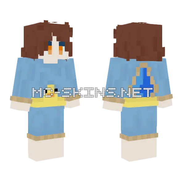 Little Girl Bath Fontaine Minecraft skin, front and back