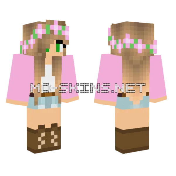 Little Kelly Floral Minecraft skin, front and back