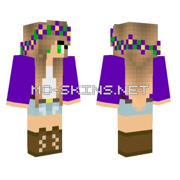 Little Kelly In Purple Minecraft skin, front and back
