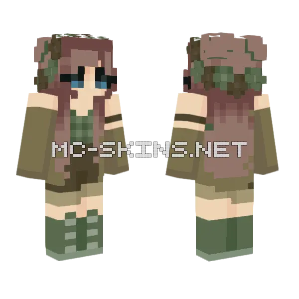 Living Out in a Cottage Minecraft skin, front and back