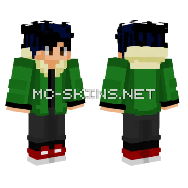 Lixandermc Skin Green Jacket Minecraft skin, front and back