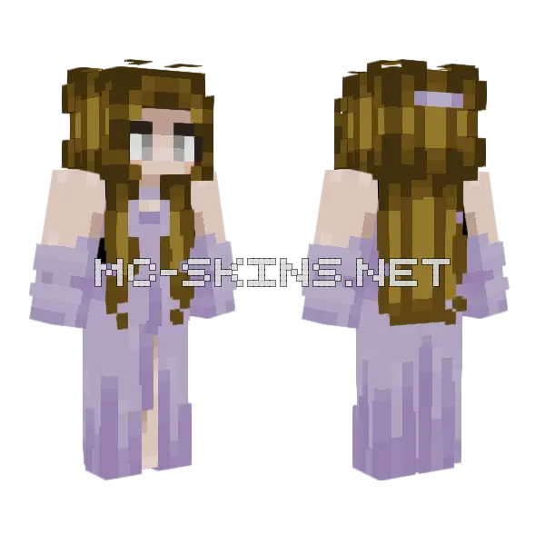 Liya Purple Dress Minecraft skin, front and back