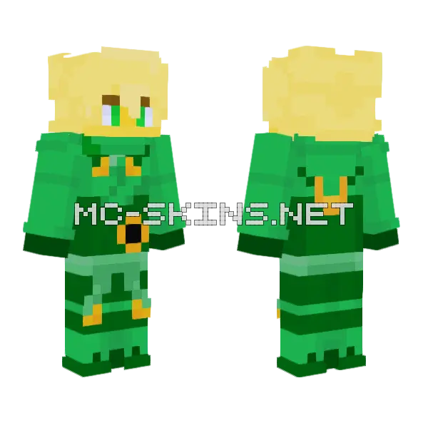 Lloyd Mergesuit Unmasked Minecraft skin, front and back