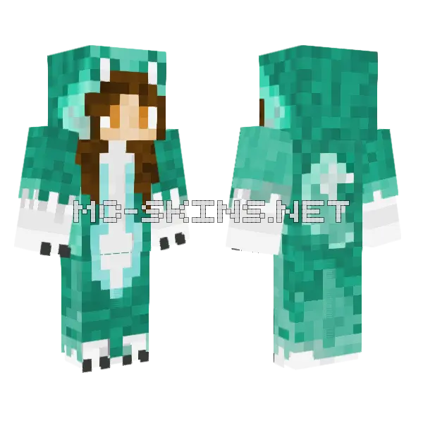 Loba Wolf Girl Minecraft skin, front and back