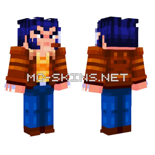 Logan Wolverine X-Men Minecraft skin, front and back