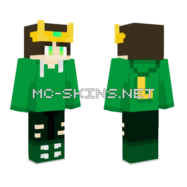 Loki Universe 48 Casual Minecraft skin, front and back