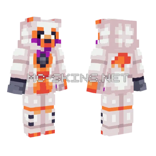 Lolbit Fnaf Ucn Minecraft skin, front and back