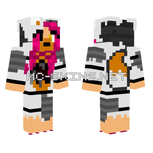 Lolbit Girl Minecraft skin, front and back