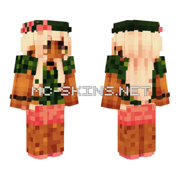 Lolool Cute Girl Minecraft skin, front and back