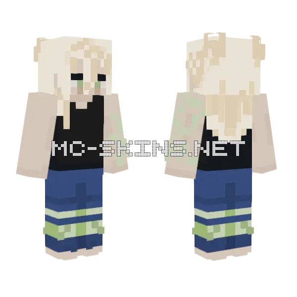Long Hair Boy Minecraft skin, front and back