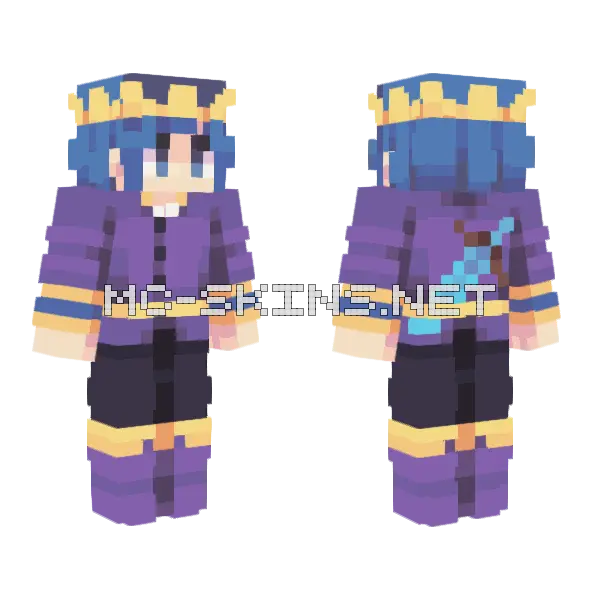Lord Azure Te Oc Minecraft skin, front and back