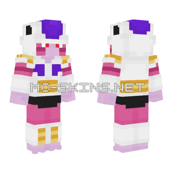 Lord Frieza First Form Minecraft skin, front and back