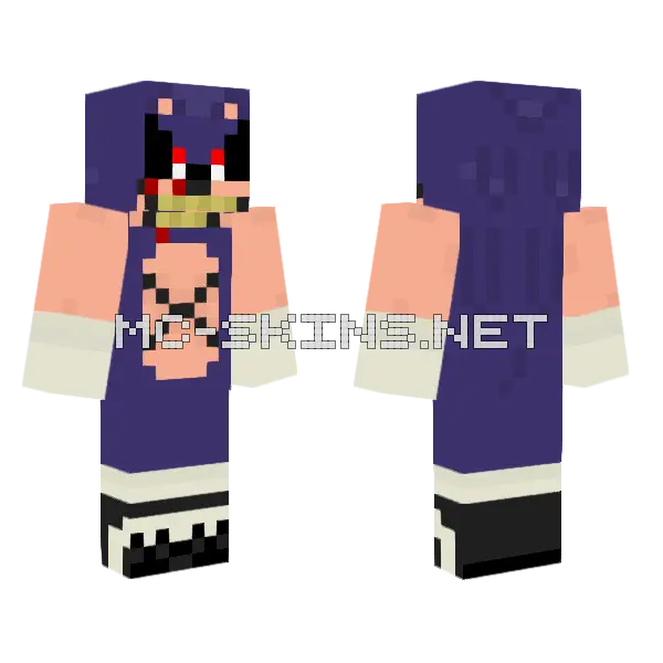 Lord X FNF Version Minecraft skin, front and back