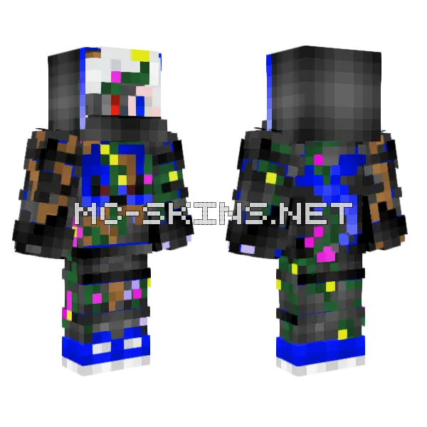 Lost Warrior Cyborg Form Minecraft skin, front and back