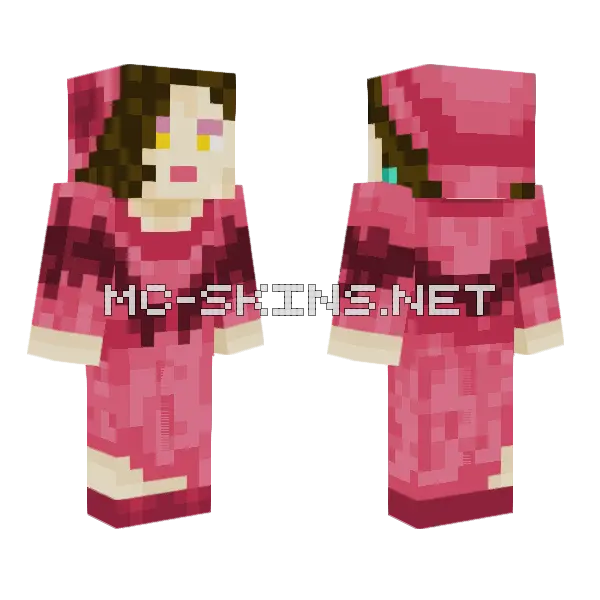 Lottie Heze Pink Outfit Minecraft skin, front and back