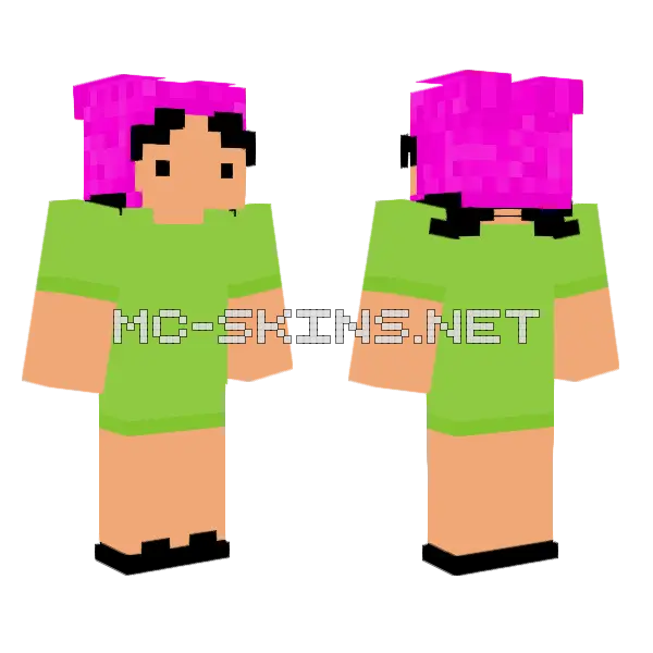 Louise Belcher Minecraft skin, front and back