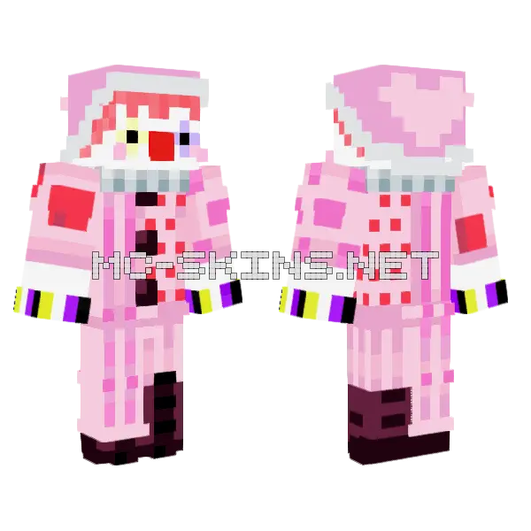 Lovely Clown Minecraft skin, front and back