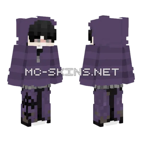 Lovieks Gengar Minecraft skin, front and back