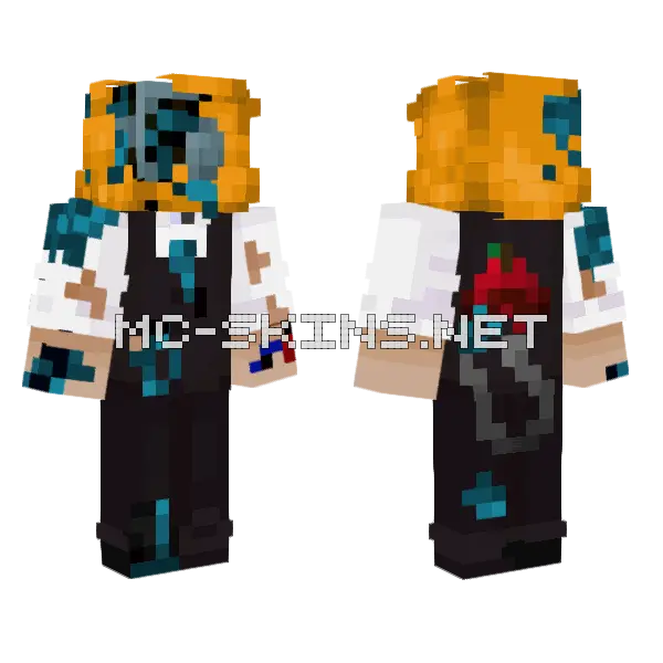 Low Taper Jade Minecraft skin, front and back