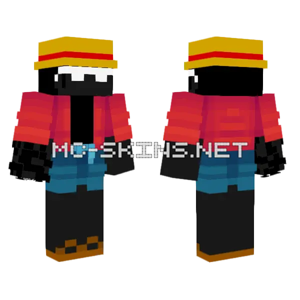 Lowkey D Luffy Minecraft skin, front and back