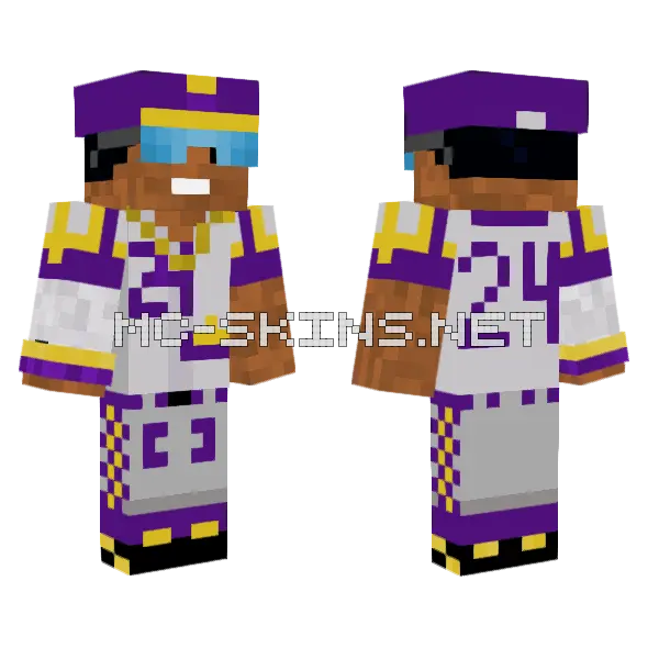 LSU Tyler Minecraft skin, front and back