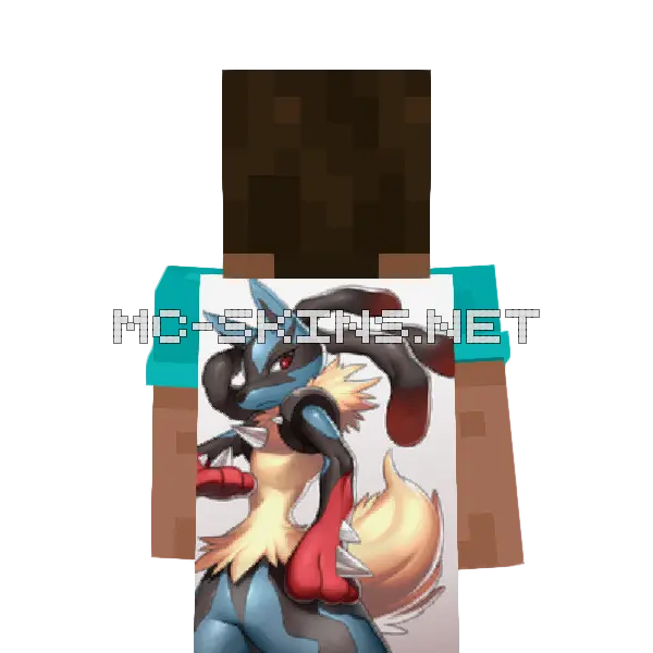 Lucario Mega cape, outside and lining