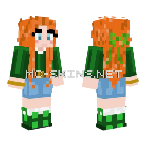Lucky Block Sko Minecraft skin, front and back