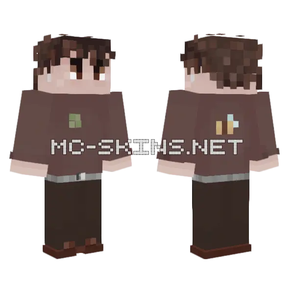 Lucky Coffee Steve Minecraft skin, front and back