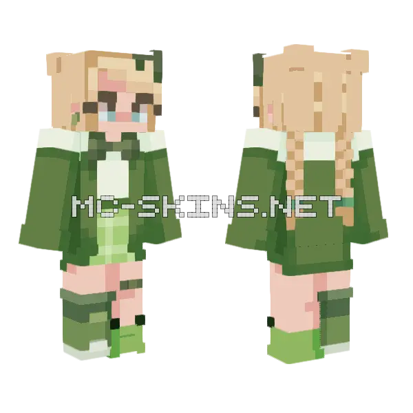 Lucky Green Minecraft skin, front and back