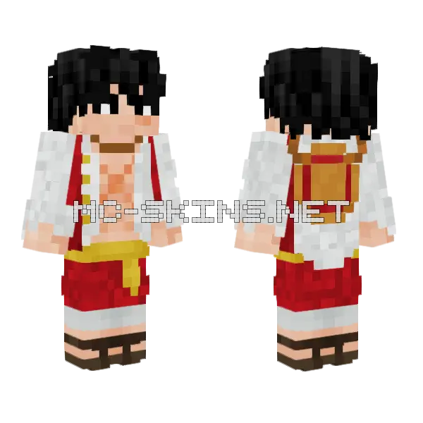 Luffy WCI Minecraft skin, front and back