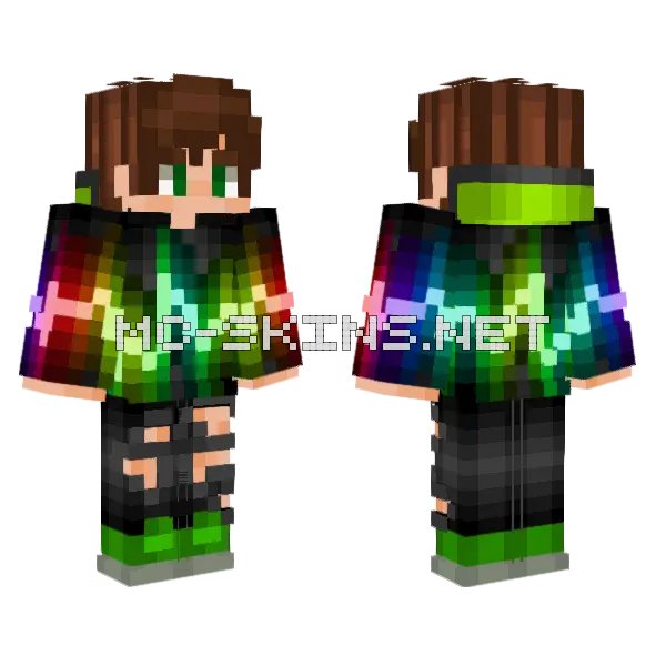 Lufrki Green Heartbeat Minecraft skin, front and back