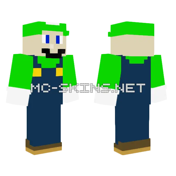 Luigi Minecraft skin, front and back
