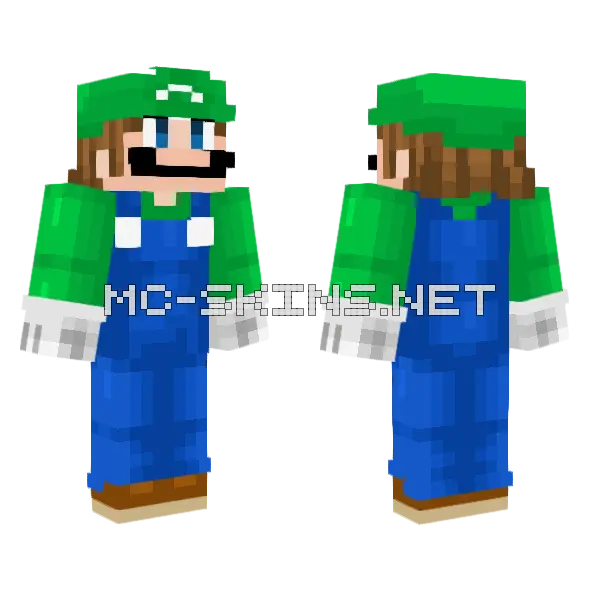 Luigi Movie Minecraft skin, front and back