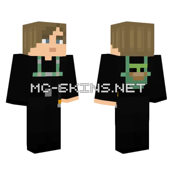 Luke Skywalker W Grogu Minecraft skin, front and back
